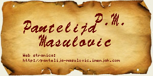 Pantelija Mašulović vizit kartica